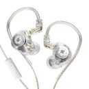 Concept Kart Kz Edx Pro Iem Earphone,Hifi Stereo Special Dual Magnetic Circuit Dynamic Driver Resin Inlay Metal Process In-Ear Monitors Earbuds With 5N Ofc 2Pin Detachable Cable(White,With Mic),Wired