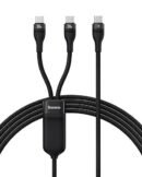 Baseus USB C Cable 100W 4.9FT 5A Type C Charger Cable Fast Charging 2 in 1 Multi Charging Cable, Nylon Braided USB C to USB C Cable for AIR/Mini 6 MacBook Galaxy S22 21 S10 Note